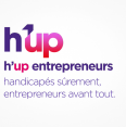 Logo h'up entrepreneurs, handicapés sûrement, entrepreneurs avant tout.