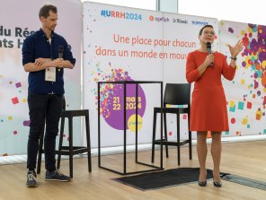 Photo d'un Talk avec Véronique Batteux et Jonathan Boudault, de Coline Care.